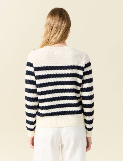 Pull manches longues bleu marine femme