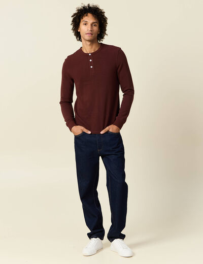 T-shirt manches longues bordeaux homme