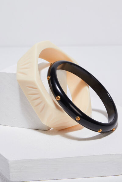 Lot 2 bracelets ecru femme