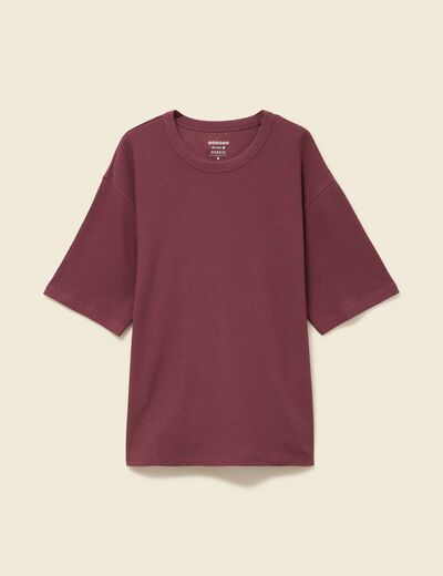 T-shirt ample en coton manches courtes vieux rose homme