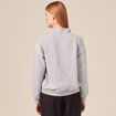 Sweat col camionneur boutonn&eacute; gris femme