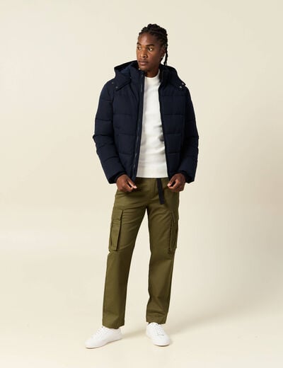 Doudoune capuche amovible bleu marine homme