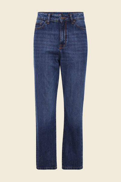 Jeans straight denim brut femme