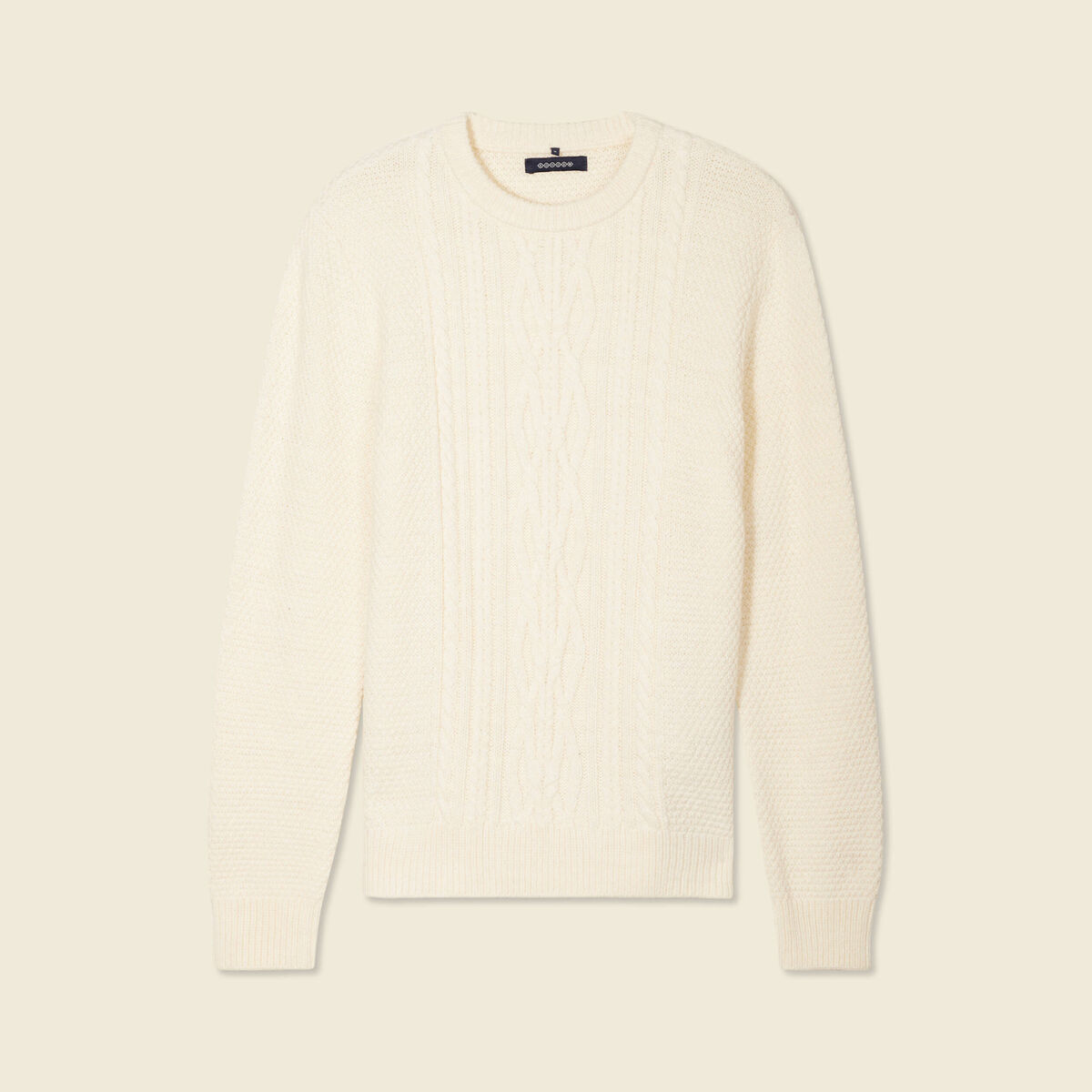 Pull manches longues ecru homme