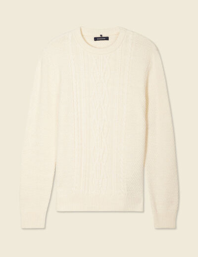 Pull manches longues ecru homme