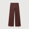 Jeans flare taille haute marron femme
