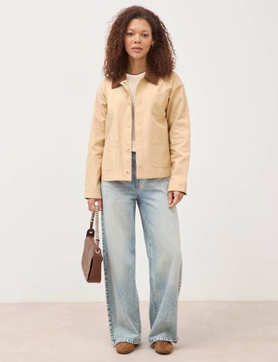 Jeans loose taille standard bleu femme