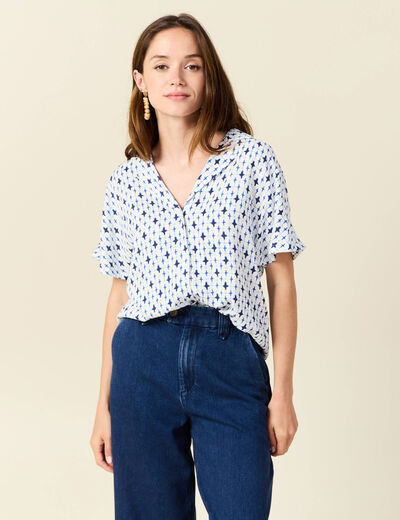 Chemise éco-responsable bleu femme