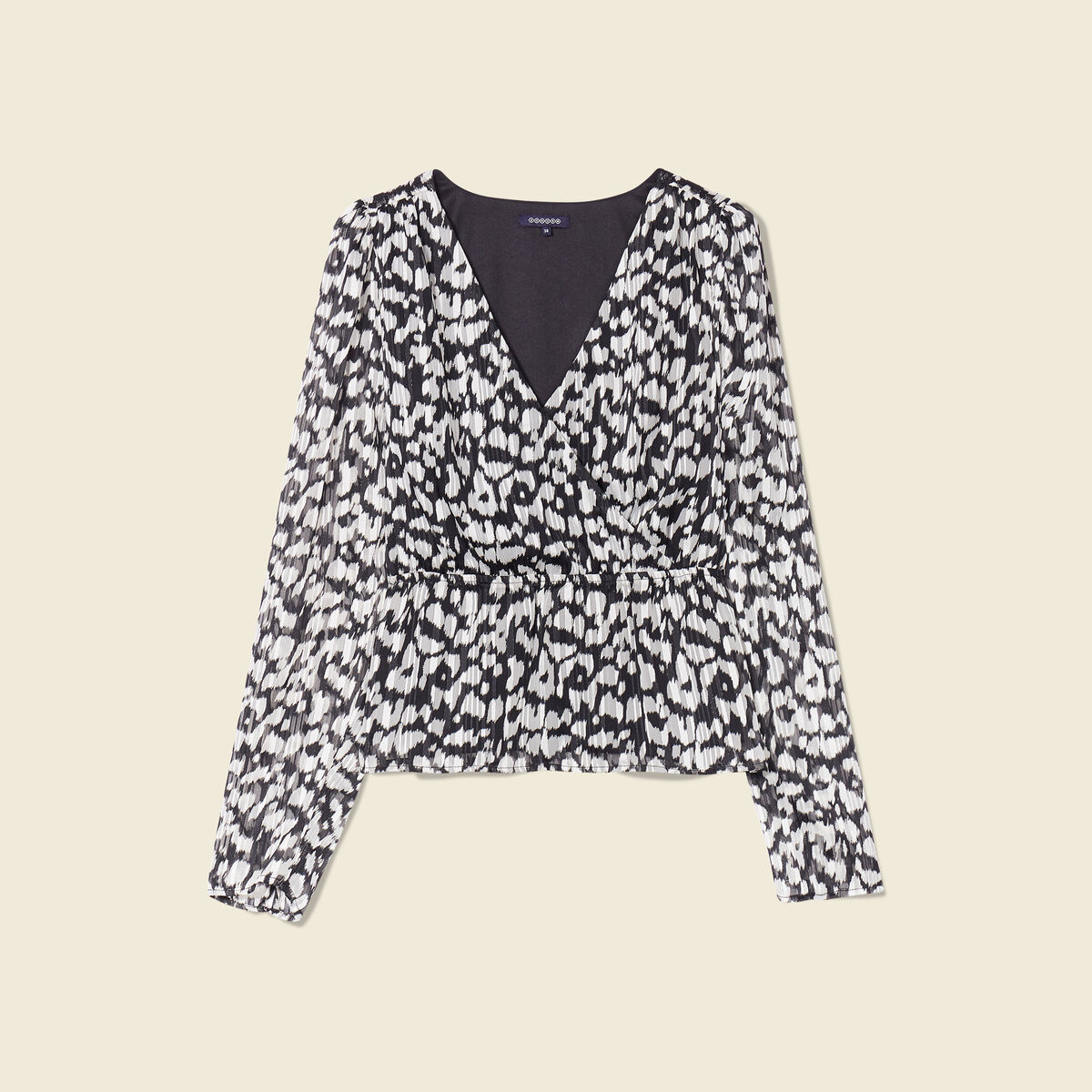 Blouse manches longues noir femme