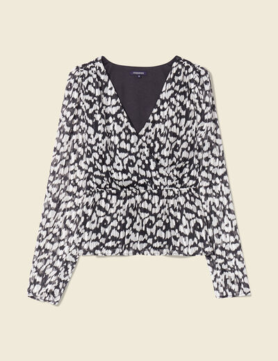 Blouse manches longues noir femme
