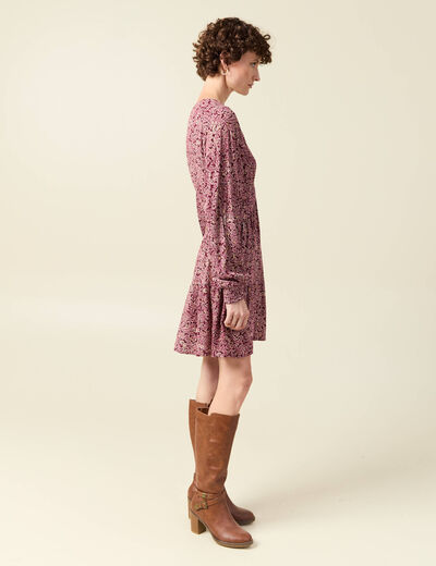 Robe évasée fluide bordeaux femme