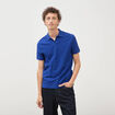 Polo cintr&eacute; manches courtes en coton bleu electrique homme