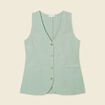 Veston sans manches vert kaki femme