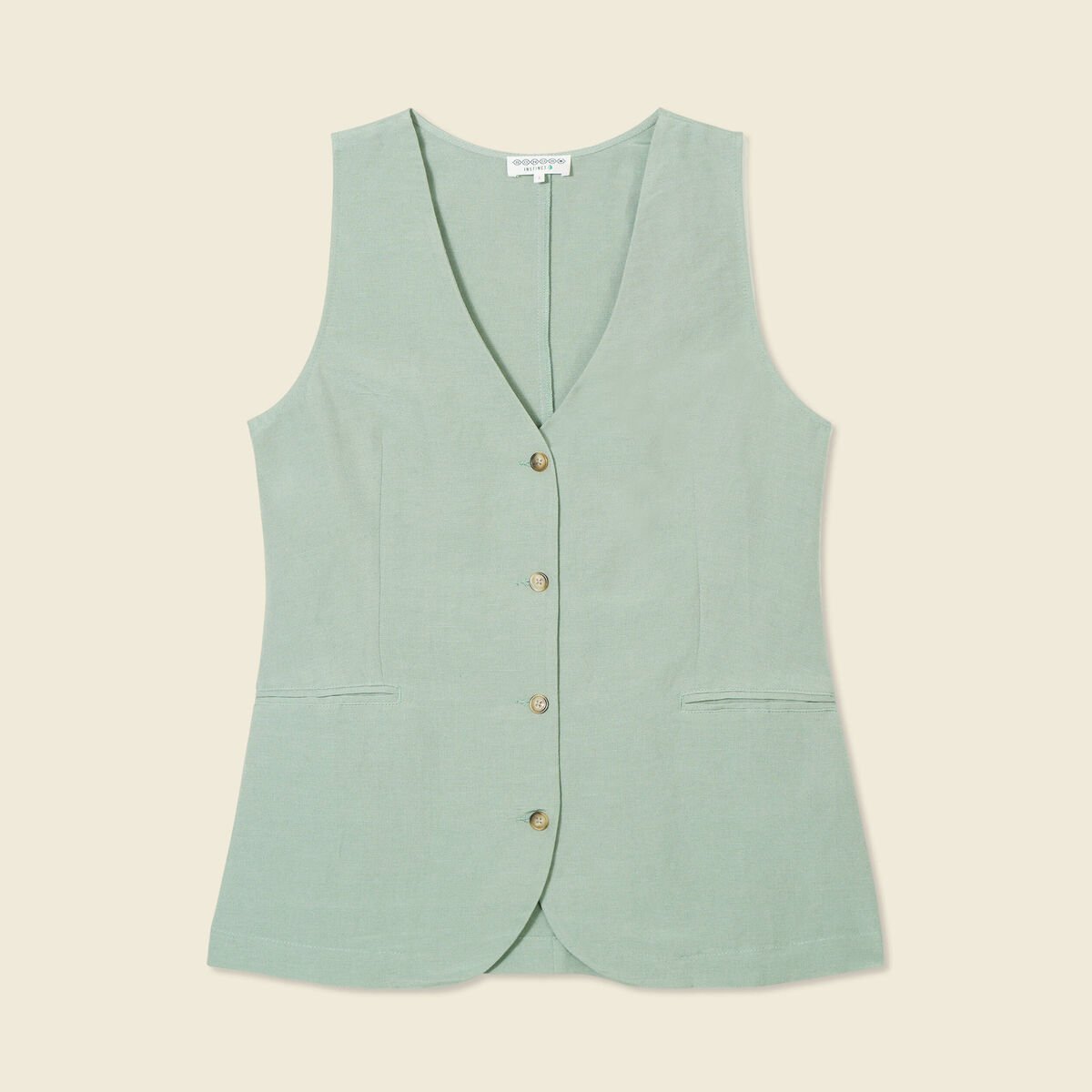 Veston sans manches vert kaki femme