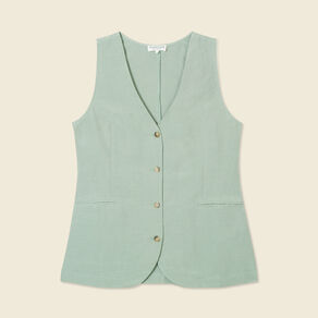 Veston sans manches vert kaki femme