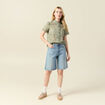 Chemise manches courtes vert kaki femme