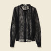 Chemise en dentelle manches longues noir femme