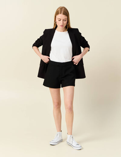 Short droit noir femme