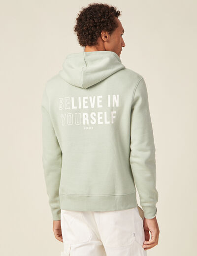 Sweat à capuche vert olive homme