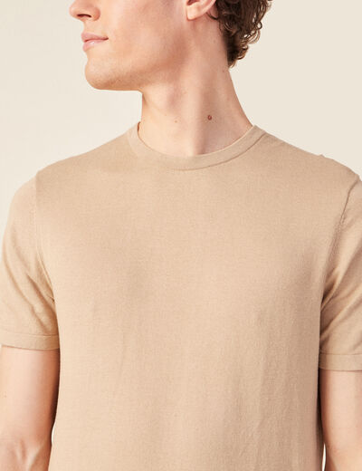 T-shirt manches courtes beige homme