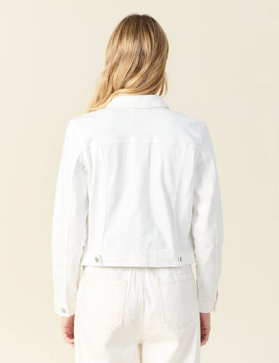 Blouson en jean denim blanc femme