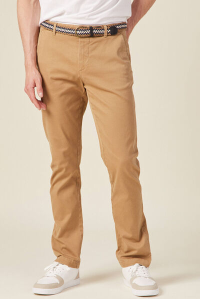 Pantalon chino straight vert kaki homme