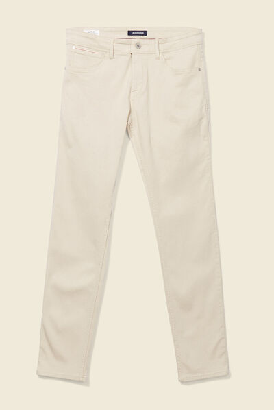 Jeans slim beige homme