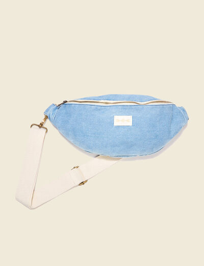 Sac banane en jean denim bleach femme