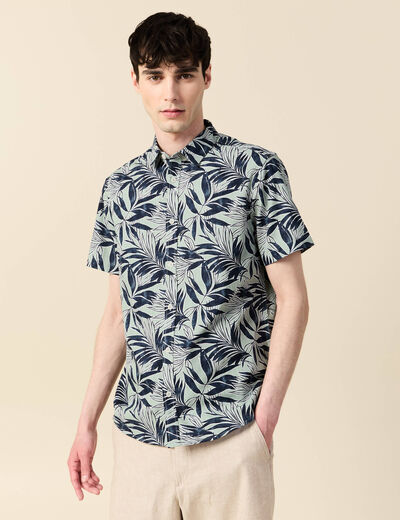 Chemise manches courtes vert homme
