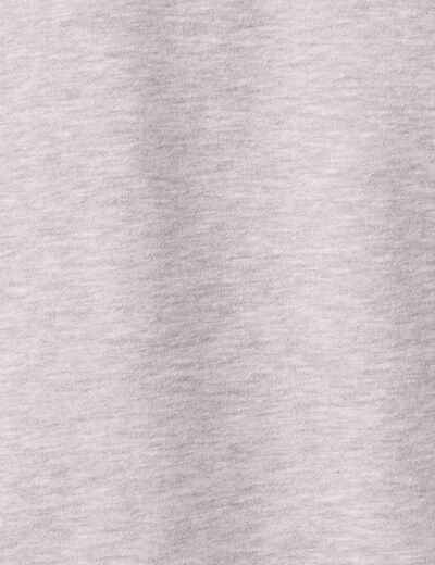 Sweat col camionneur boutonné gris femme