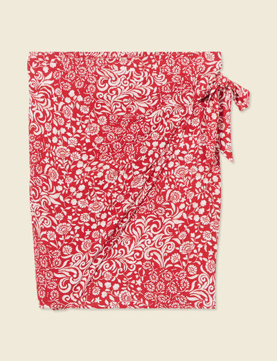 Jupe portefeuille rouge femme