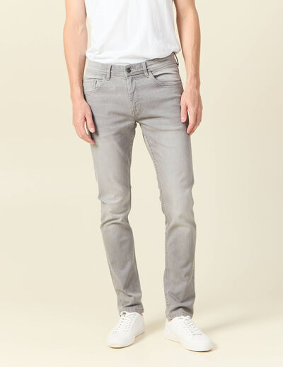 Jeans slim éco-responsable denim snow gris homme