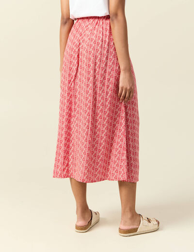 Jupe longue portefeuille rouge femme