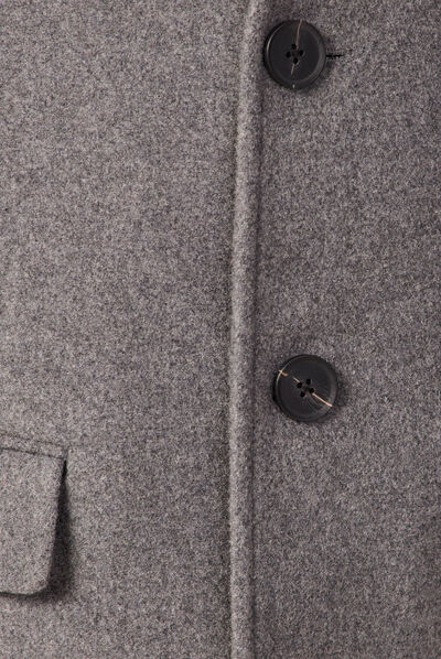 Pardessus droit boutonné gris foncé homme