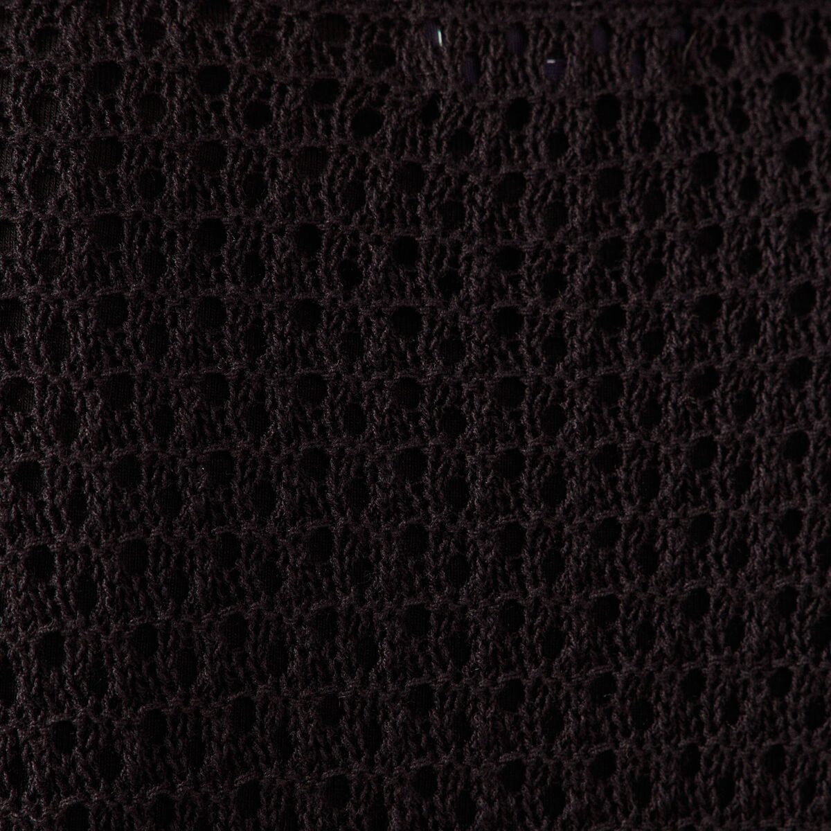 Pull ajour&eacute; col v manches 3/4 noir femme