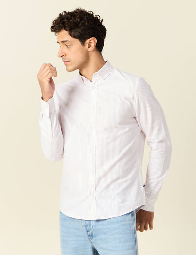 Chemise manches longues rose pastel homme