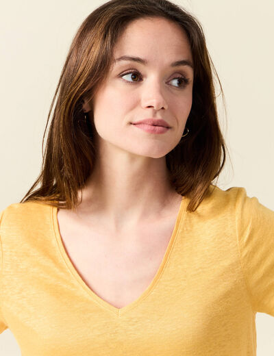 T-shirt éco-responsable jaune femme