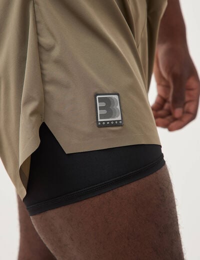Short doubl&eacute; taupe homme