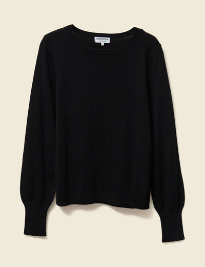 Pull manches longues noir femme