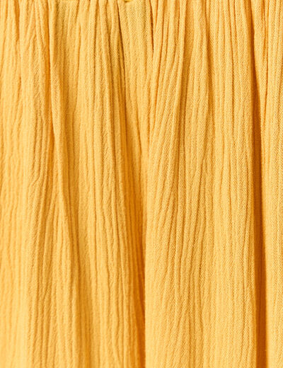 Robe évasée poitrine crochet jaune femme