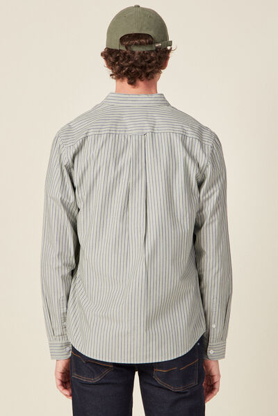 Chemise manches longues vert olive homme