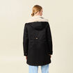 Parka droite à capuche noir femme