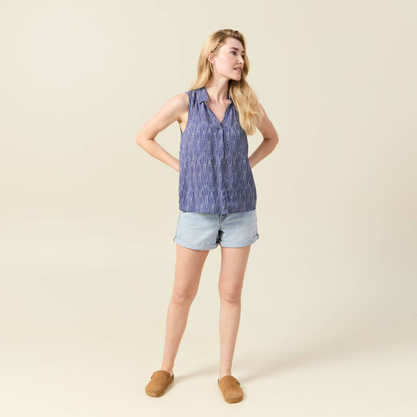 Blouse sans manches bleu marine femme