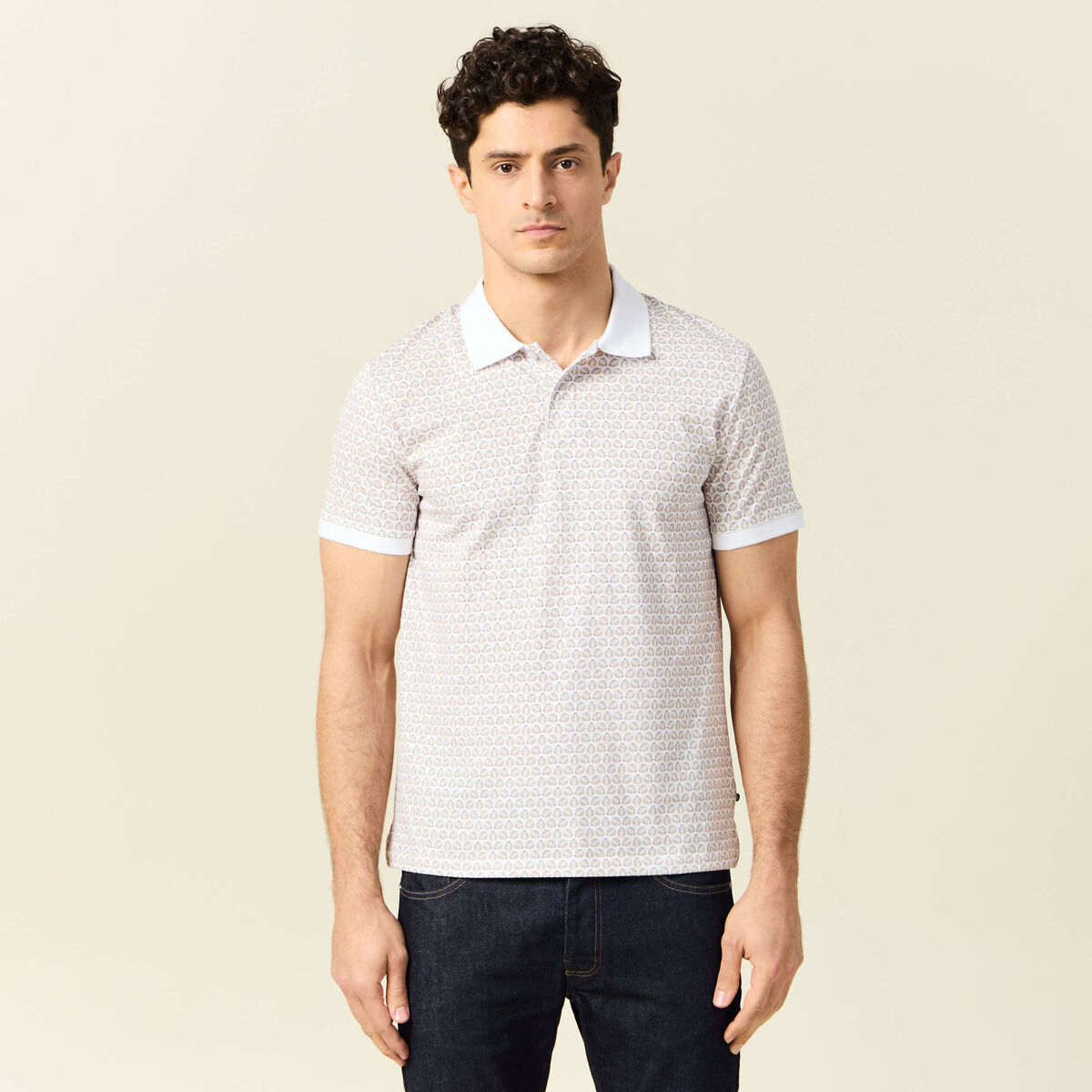 Polo éco-responsable blanc homme