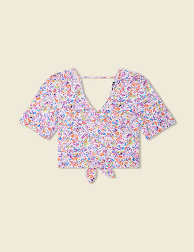 Blouse manches courtes rose femme
