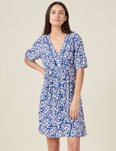 Robe droite éco-responsable bleu femme