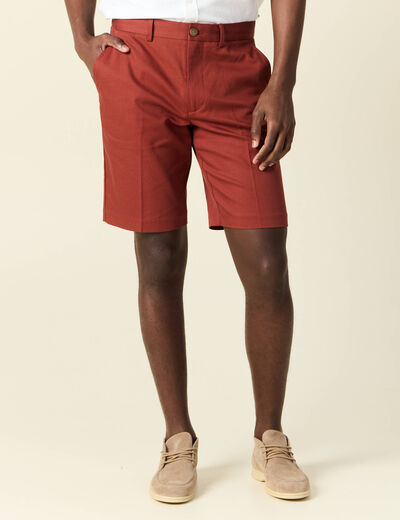 Bermuda droit marron cognac homme