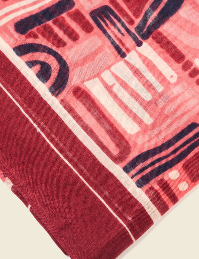 Foulard rouge foncé femme