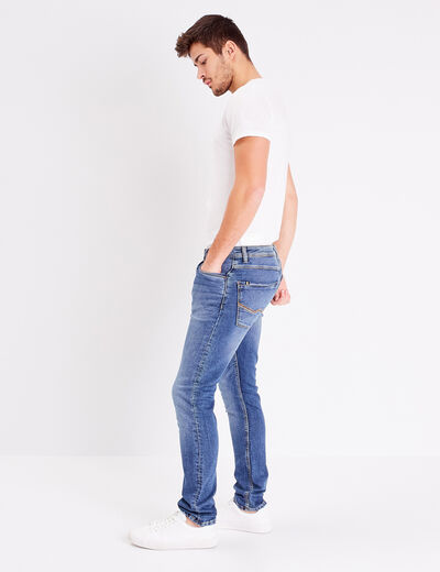 Jeans homme slim effet used denim stone homme