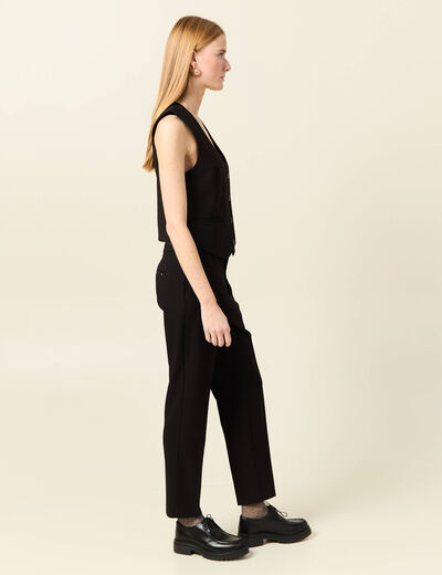 Veston sans manches ajusté noir femme